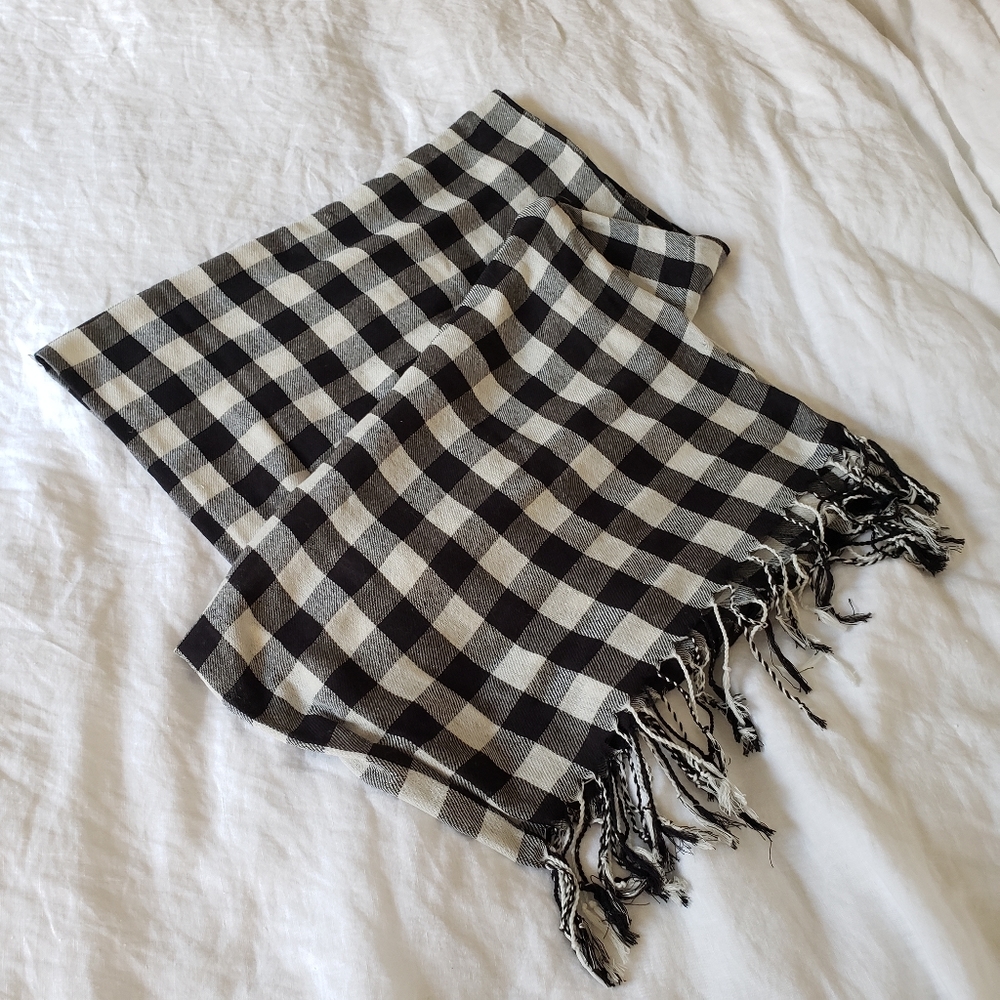Nordstrom Black & White Checkered Scarf